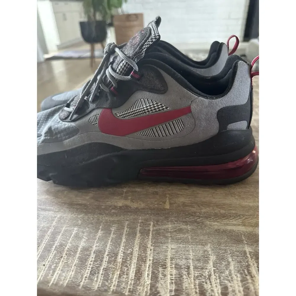 Nike Men Air Max 270 React Alabama Houndstooth Shoes Gray Black CT3135-001 Sz 14